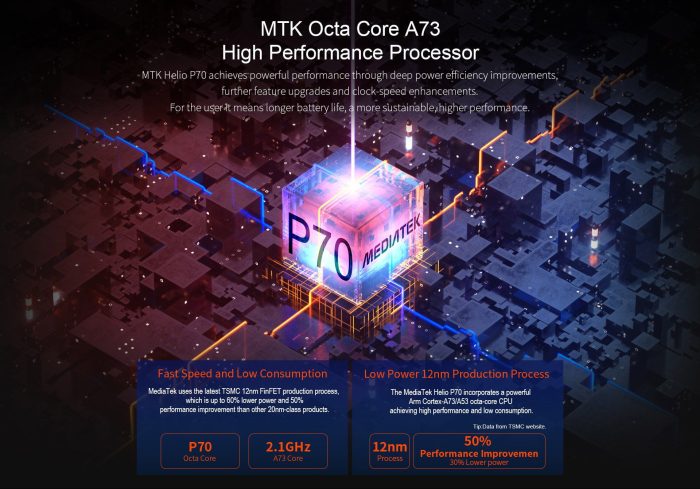 Telcast T30 med Helio P70-processor