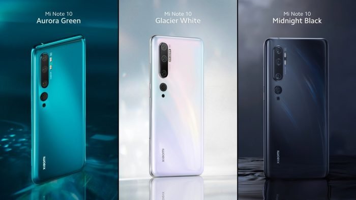 Xiaomi Mi Note 10 couleurs