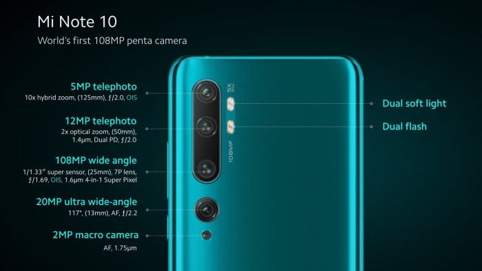 Xiaomi Mi Note Caméra 10 Penta