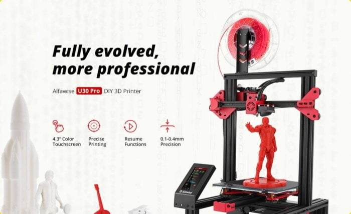 Impressora Alfawise U30 Pro 3D com firmware Marlin de código aberto