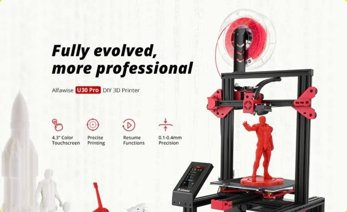 Stampante Alfawise U30 Pro 3D con firmware Marlin open source