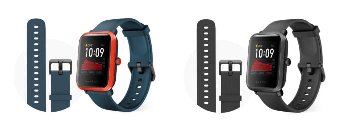 Amazfit Bip S in black and red-orange