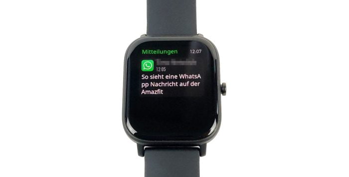 WhatsApp Benachrichtigung auf der Amazfit GTS