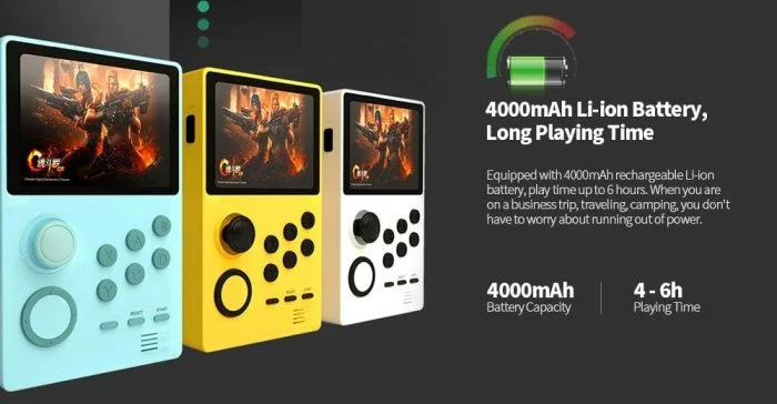 The battery with 4000 mAh capacity ensures long-lasting gaming.