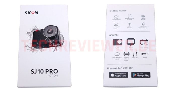 Front and back of the SJ10 Pro packaging