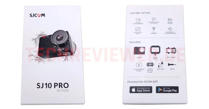 Μπροστά και πίσω μέρος της συσκευασίας SJ10 Pro