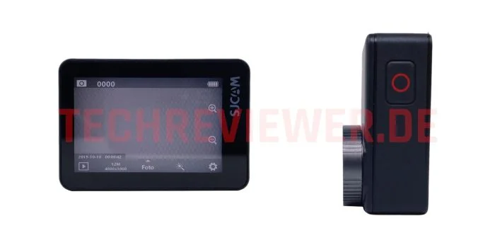SJCAM SJ10 Pro πίσω με οθόνη αφής και κουμπί λειτουργίας
