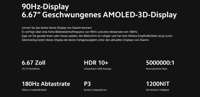Xiaomi Mi 10 Pro Buet AMOLED-skærm