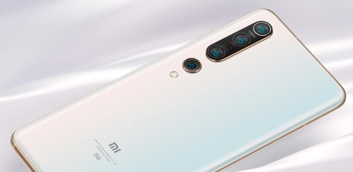 The Xiaomi Mi 10 Pro in white