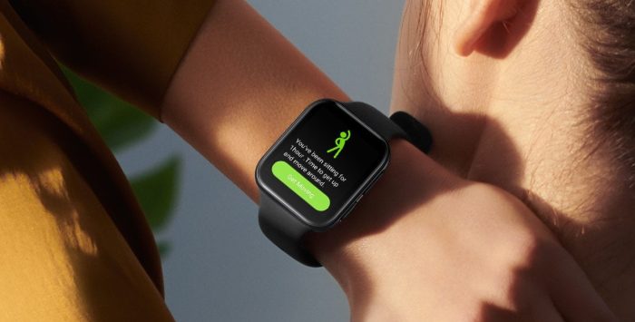 OPPO Assista Smartwatch com funções de fitness.