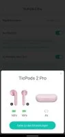 Mobvoi app status of TicPods 2 Pro