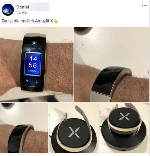 Amazfit X smartwatch bagside