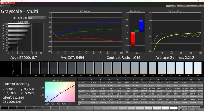 Display grayscale (Lively) - Calman Ultimate by portrait.com