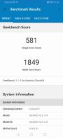 Geekbench 5 test result on the Honor 9X Pro.