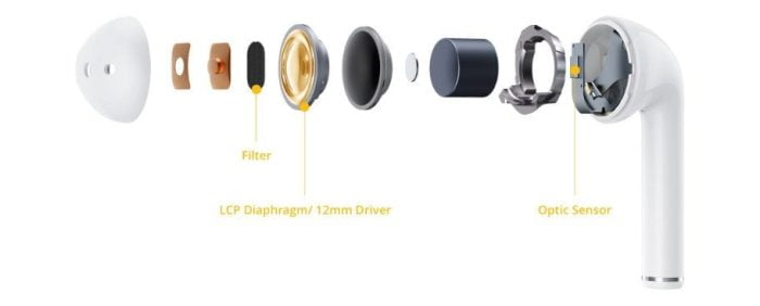 Den 12 mm driver fra Realme Buds Air.