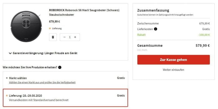 Roborock S6 MaxV chez Media Markt à partir d'août.