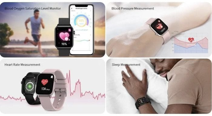 The TICWRIS GTS measures blood oxygen, heart rate, temperature and sleep.