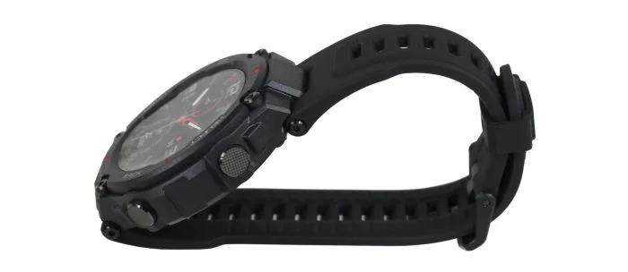 The smartwatch from the side.