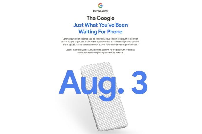 Google Pixel 4a Rätsel zum Veröffentlichungsdatum.