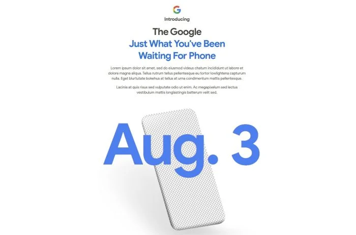 Rompecabezas de la fecha de lanzamiento de Google Pixel 4a.