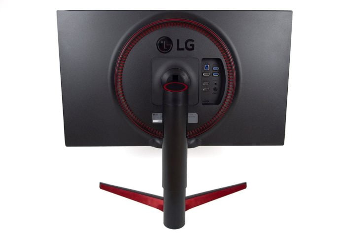 Monitor LG 27GL850-B desde atrás