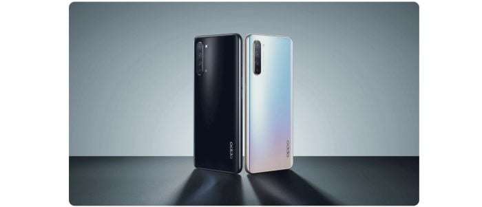 OPPO Find X2 Lite back in the colors Moonlight Black and Pearl White