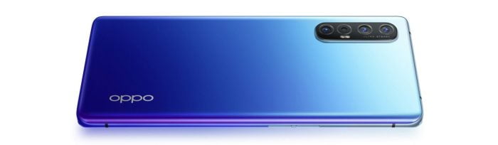 O OPPO Find X2 Neo em azul estrelado.