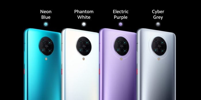 POCO F2 Pro доступен в четырех различных цветах.