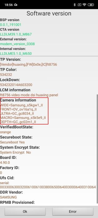 Μενού Redmi Note 9 Pro CIT
