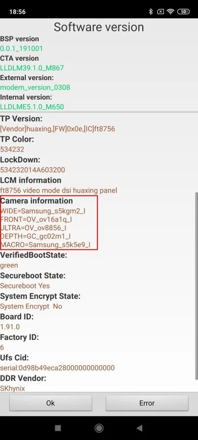 Redmi Note 9S CIT Menu