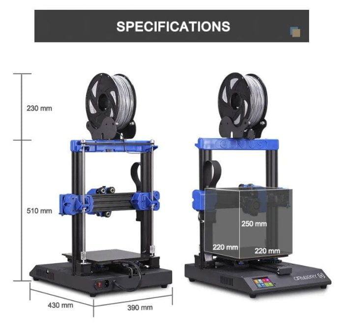 Artillery Genius dimensions.