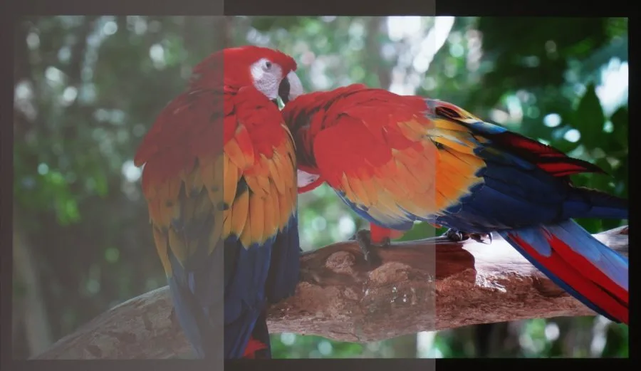 The brightness of the BenQ MH535 in comparison.