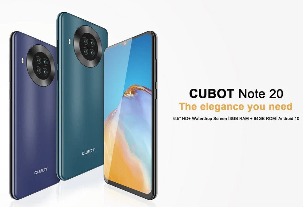 Cubot Note 20 budget smartphone s Helio A20.