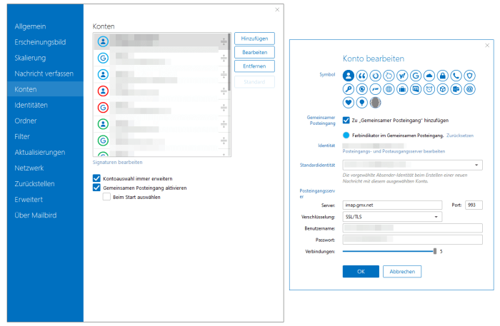 Adicione contatos ao Mailbird.