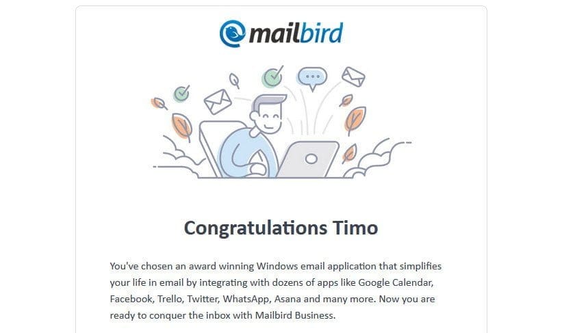 Email comercial do Mailbird.