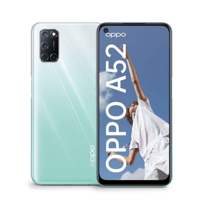 OPPO A52 בצבע זרם לבן.