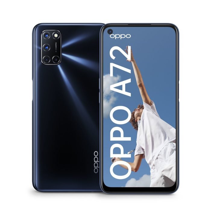 OPPO A72 στο χρώμα Twilight Black.