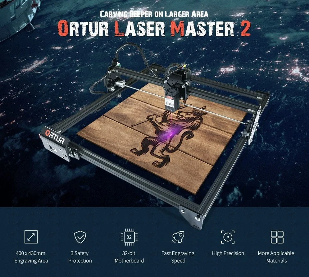 ORTUR Laser Master 2 met 15 watt laser.