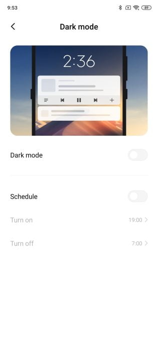 Display dark mode