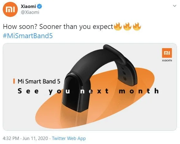 Xiaomi Mi Band 5 Global release in July.