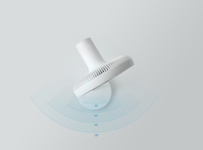 Il ventilatore da pavimento Smartmi Standing Fan 3 oscilla fino a 120 gradi.