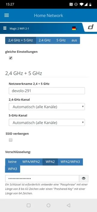 Paramètres WLAN