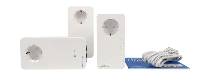 Volume de entrega do kit devolo Magic 2 WiFi Multiroom.