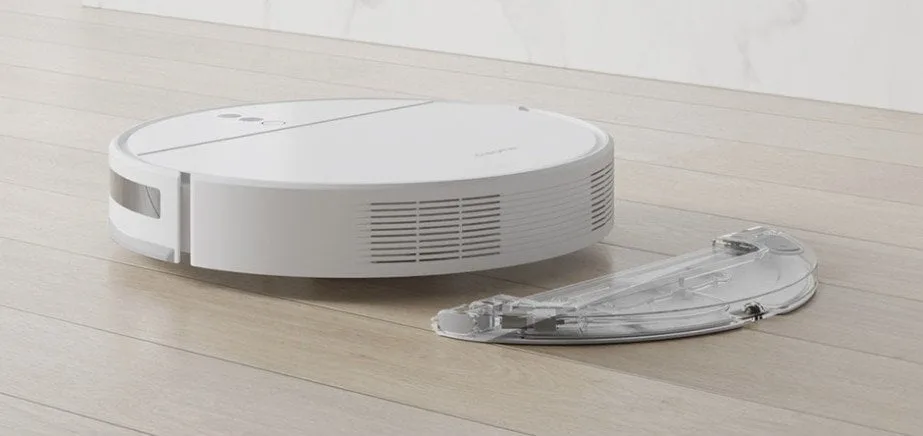 Aspirateur robot Dreame F9 avec réservoir d'eau amovible.