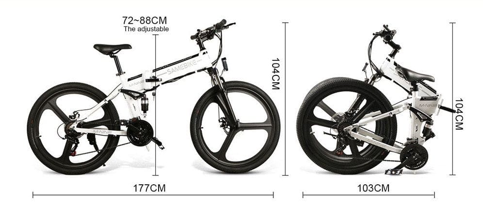 Dimensioner på Samebike LO26.