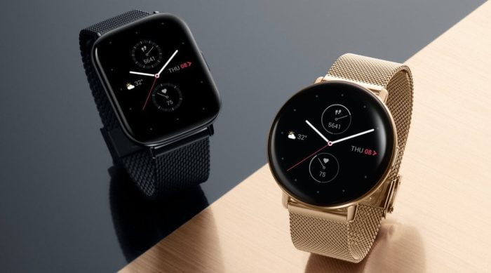 Zepp E Smartwatch in different colors.