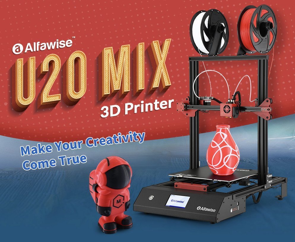 Alfawise U20 Mix vícebarevná 3D tiskárna