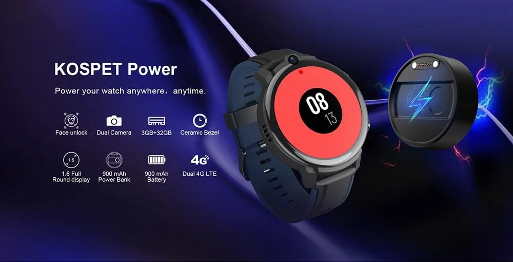 Technische gegevens van Kospet Power Smartwatch.
