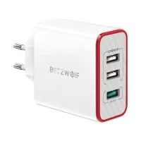 BlitzWolf® BW-PL2 30W 3-poorts USB-oplader QC3.0 Snellader-wandoplader EU-stekkeradapter voor iPhone 11 SE 2020 Xiaomi Huawei