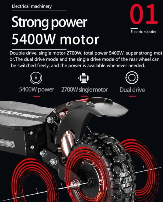 BOYUEDA scooter dubbele motor 5400W